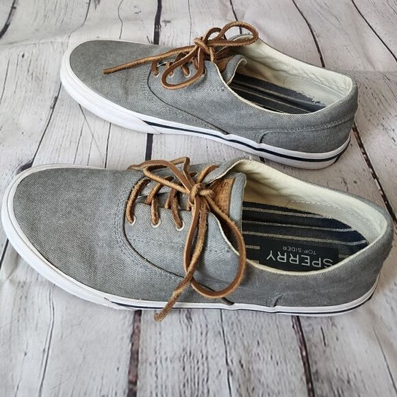 Sperry Men’s Striper II CVO Canvas Sneakers Size 8 1/2 Gray - Picture 9 of 9